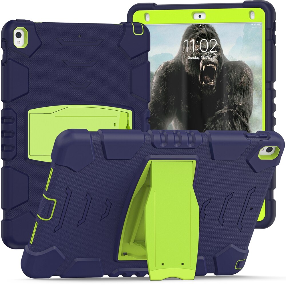 Para Apple iPad Air 3 Pro 10,5 A1701 A1709 A2123 A2152 funda segura para niños a prueba de golpes PC funda híbrida de silicona con soporte para tableta: 1 / Azul