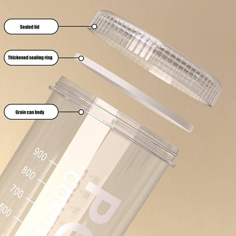 Kitchen Grains Sealed Container Transparent Snack Storage Container Anti-Moisture Cereals And Grains Sealed Storage Barrel Box