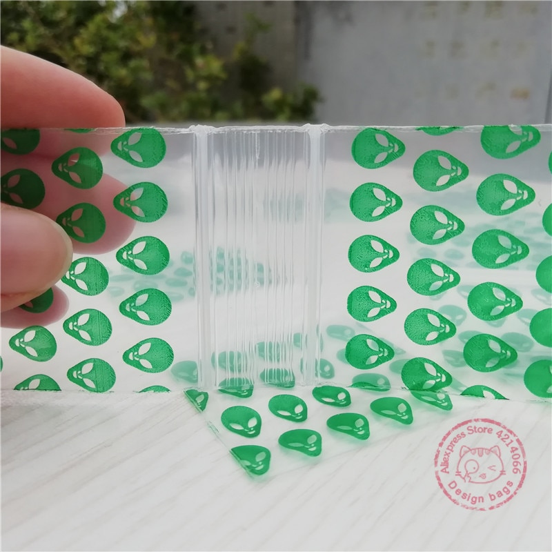 1.75 &quot;X 1.75&quot; Hersluitbare Zip Lock Plastic Zakken 50 100 Stuks Green Alien 175175 Zelf Hersluitbare Plastic bggies M012