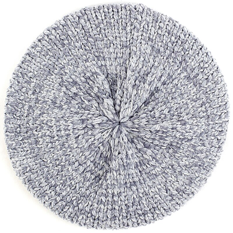 Knitted Wool Hats For Women Lady Winter Berets Spring Casual Warm Hat Female Solid Color Beret Hats Caps: light gray-1