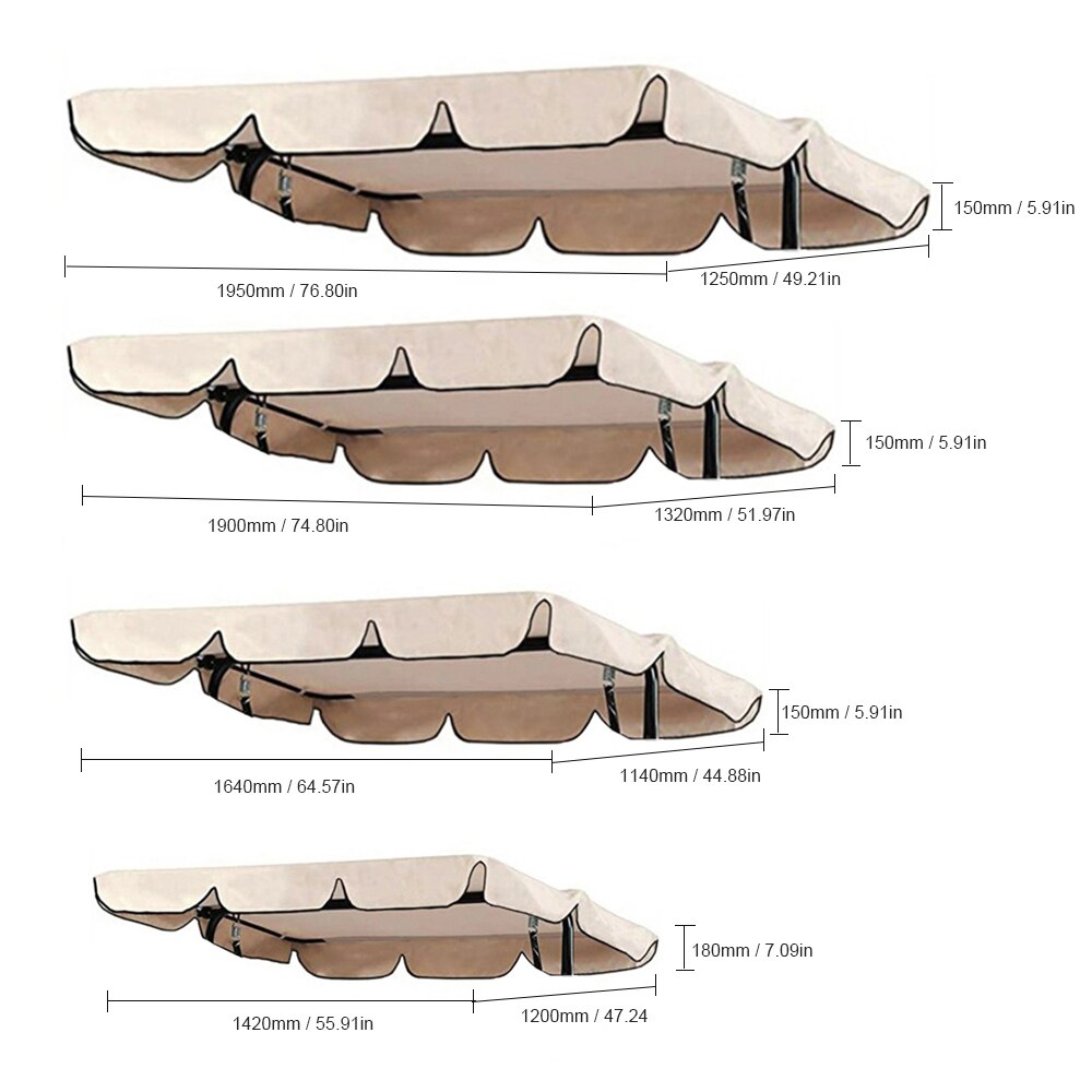 Balançoire étanche couverture extérieure balançoire auvent chaise tente parasol Camping balançoire toit remplacement jardin fournitures tissu soleil ombre