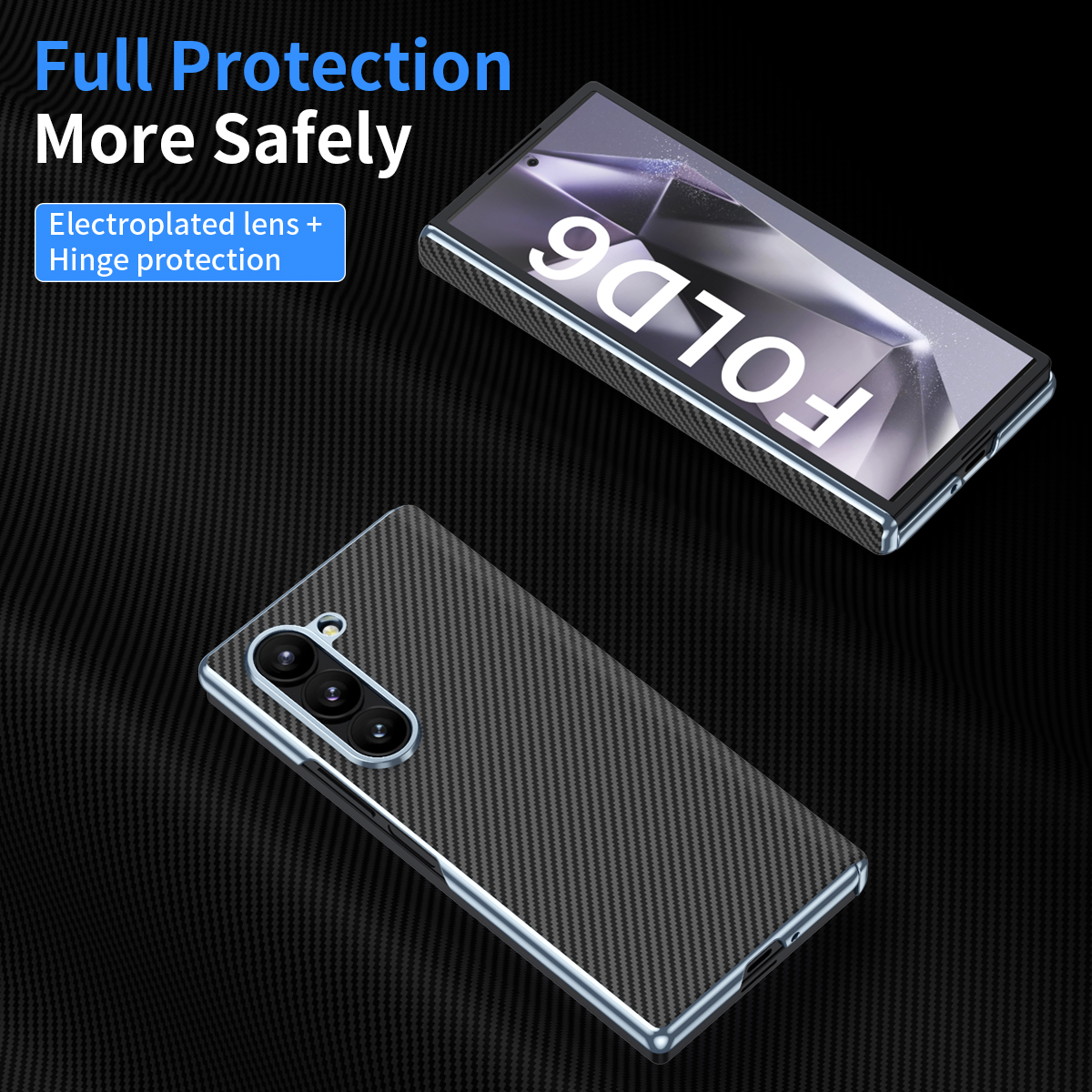 Koolstofvezel Funda Case voor Samsung Galaxy Z Fold6 Fold4 Fold5 Fold 6 5 4 Anti-kras Coque Anti Trillingen Scharnier Telefoon Cover