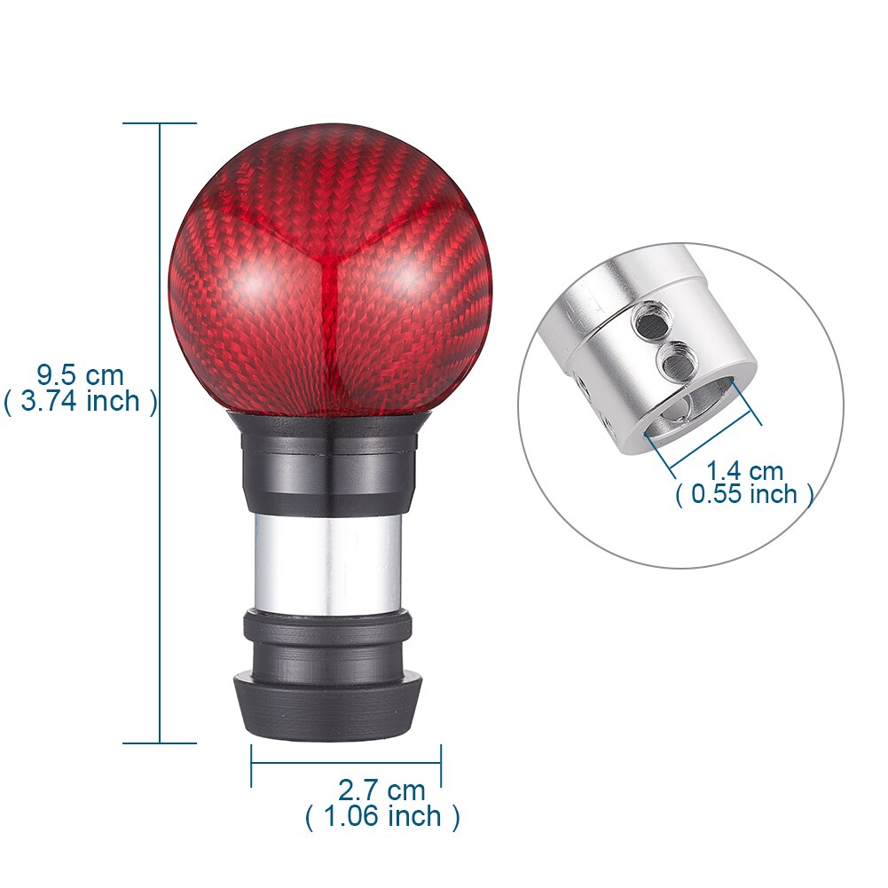 Genuine Carbon Fiber AT CVT Shift Knob with Selector Button Automatic Gearstick Shifter Gear Knob Lever Handle Ball