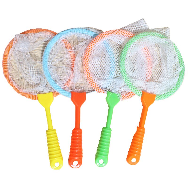 style Beach toy 3D Aquarium Fish Tank Catch Net plastic Steel Rod Fishing Round Square Pocket Shrimp Catching Nets 22cm