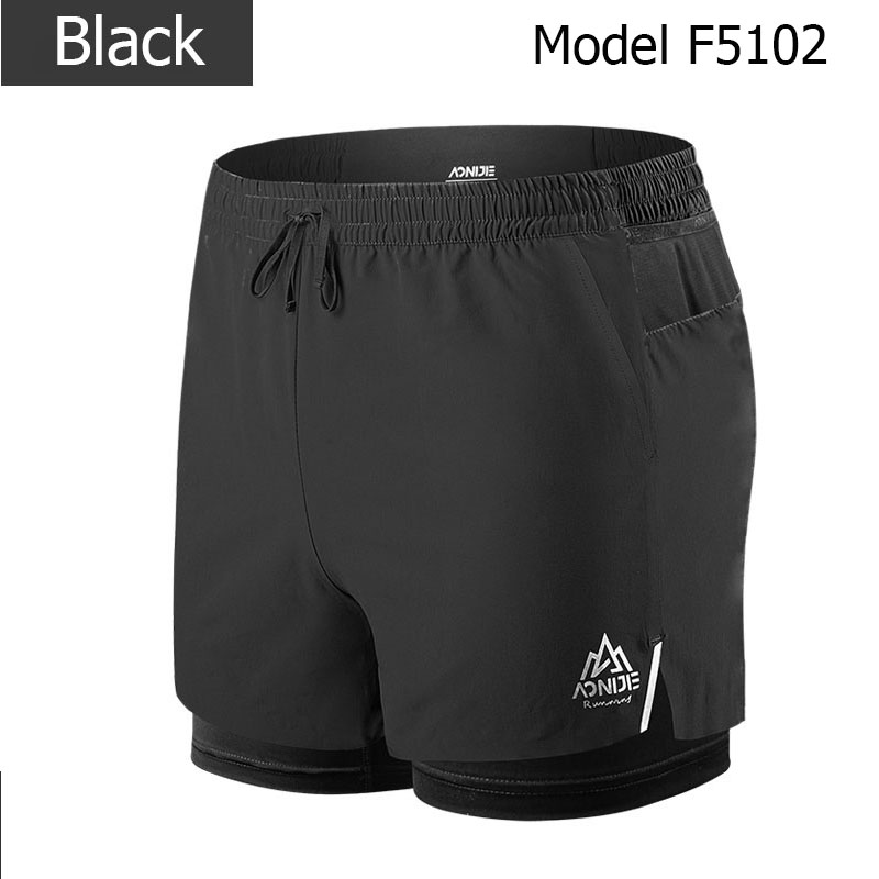 Aonijie  f5102 herre hurtigttørrende trepunkts boxershorts med indvendigt for til trail fitness maratonløb fitnesscenter: Xl / Brun