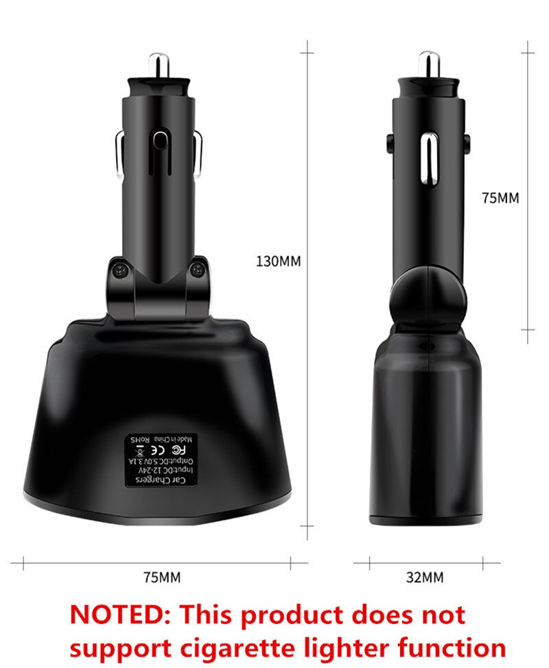 Szybka ładowarka samochodowa wyświetlacz cyfrowy ładowanie szybkie ładowanie 3.0 4.0 Dual USB dla iPhone 12 Xiaomi Samsung MacBook przenośna ładowarka
