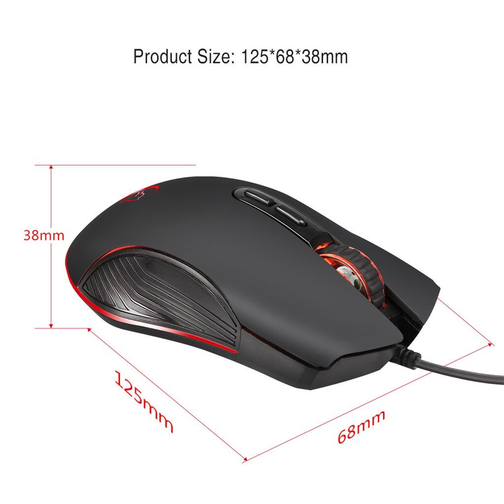 LED Optical USB Wired Gaming Mice Mouse 7Buttons 3200DPI Programmable Ergonomic Computer Silent PC Gamer Desktop Laptop