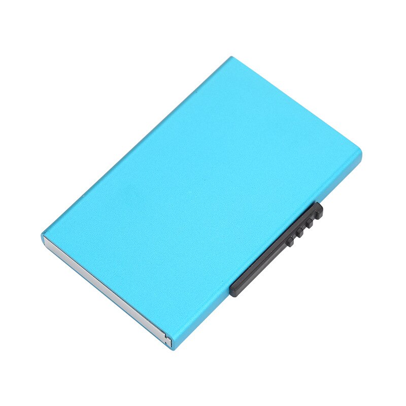 Style Card Id Holders Aluminum Wallet Pocket ID Card Holder Rfid Blocking Wallet Automatic Pop Up Credit Card Case: Blue