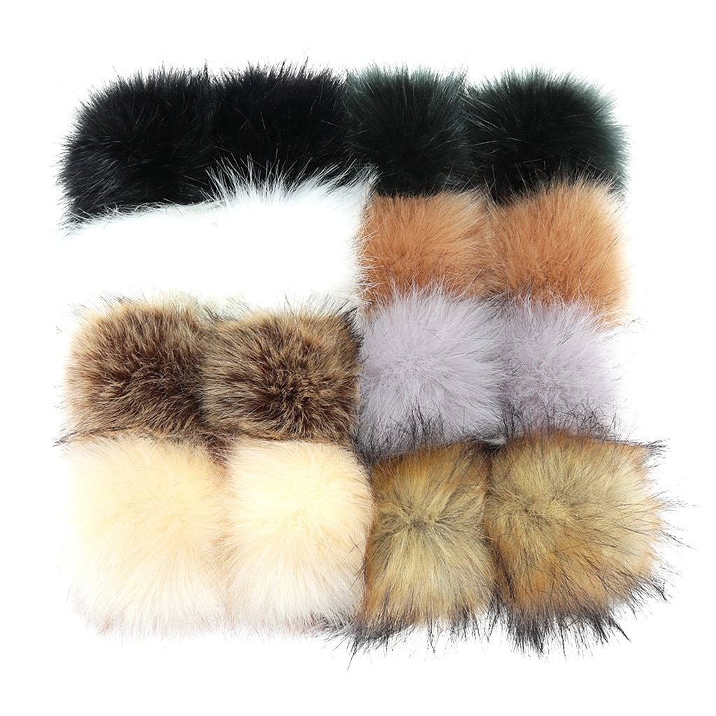 Faux Fur DIY Faux Fur met Elastische Lus voor Hoeden Sleutelhangers Sjaals Handschoenen Tassen # C: 1