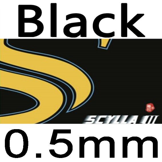Sword-tenis de mesa SCYLLA III, goma larga de granos con esponja de Ping Pong, OX: black 0.5mm
