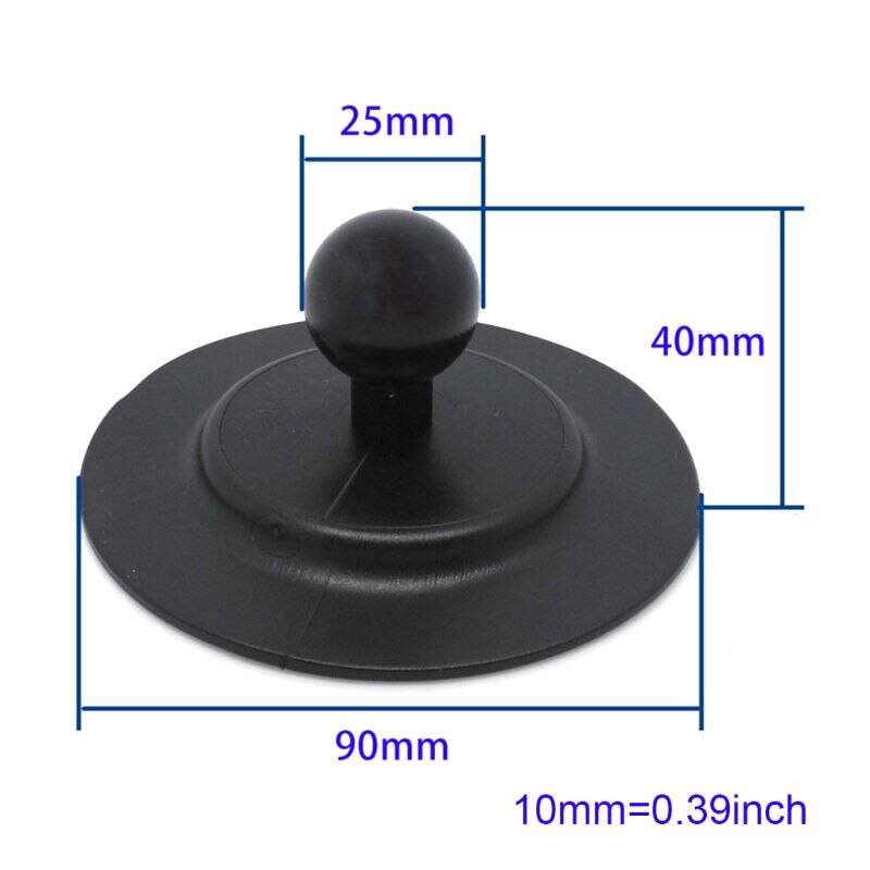 Plaque ronde d'aspiration de tableau de bord de voiture de bâti de tête de boule en caoutchouc avec le ruban adhésif pour des supports de Ram pour des Smartphones de caméra de GPS de Gopro