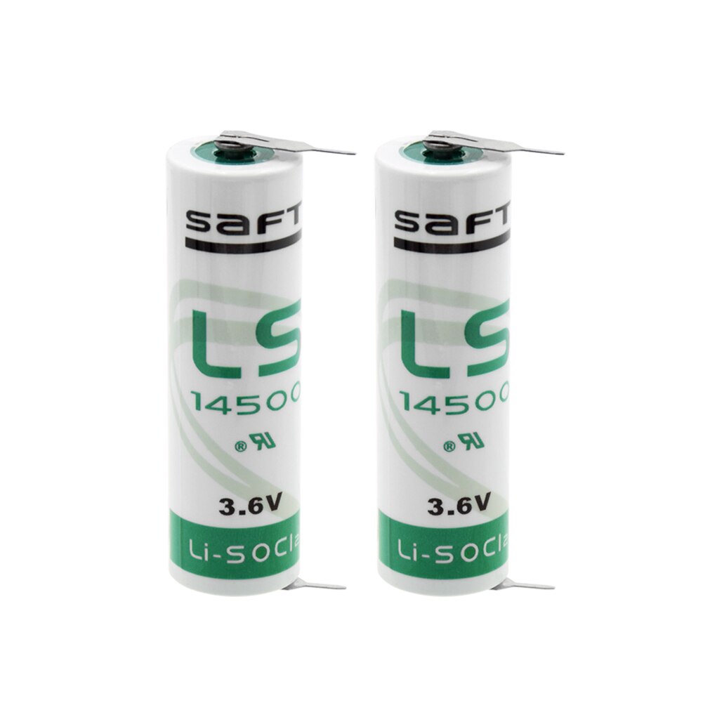 2pcs 3.6V 2000mAh 14500 Primary Battery AA Size Li-SOCl2 High Energy Li-ion Batteries With Pins For Electric Meter Monitor