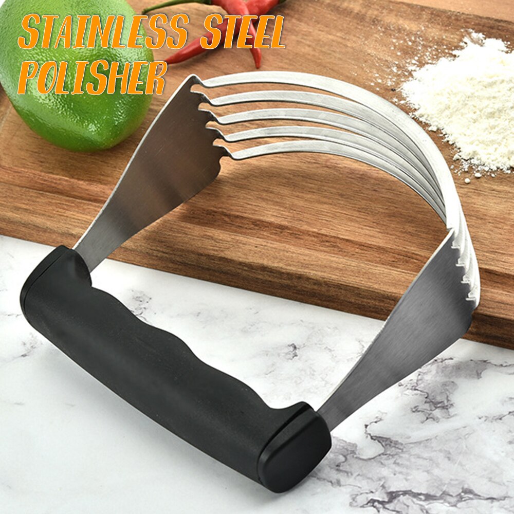 Butter Blender Stainless Steel Baking Dough Cutter Pastry Dough Blender Flour Mixer with 5 Blades Kitchen Accessory