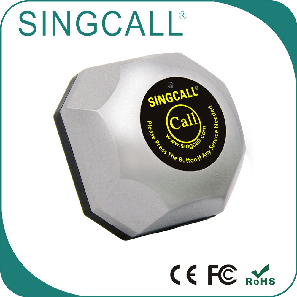 SINGCALL Restaurant Wireless Calling System Pager, Hamburger Pager, Service Caller APE560 Silver Pager