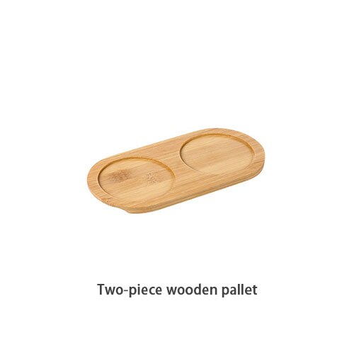 Ceramic Spice Rack Salt Shaker And Pepper Shaker Oil Bottle Set Kitchen Household Supplies For Spices Storage Jar With Cover: 2-wooden Pallet