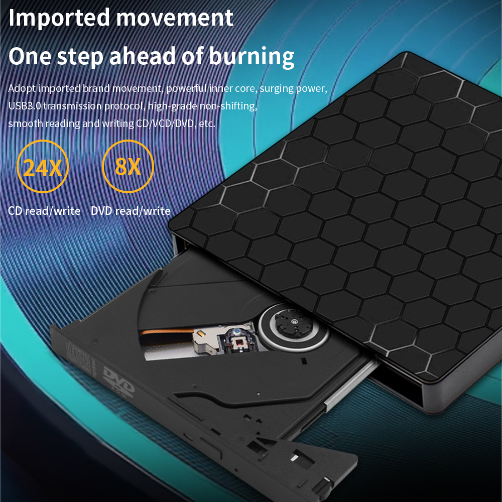 TISHRIC USB 3.0 Typ-C Externes optisches Laufwerk DVD CD-Player CD DVD RW Optisches Laufwerk Leser DVD-Laufwerk für Laptop