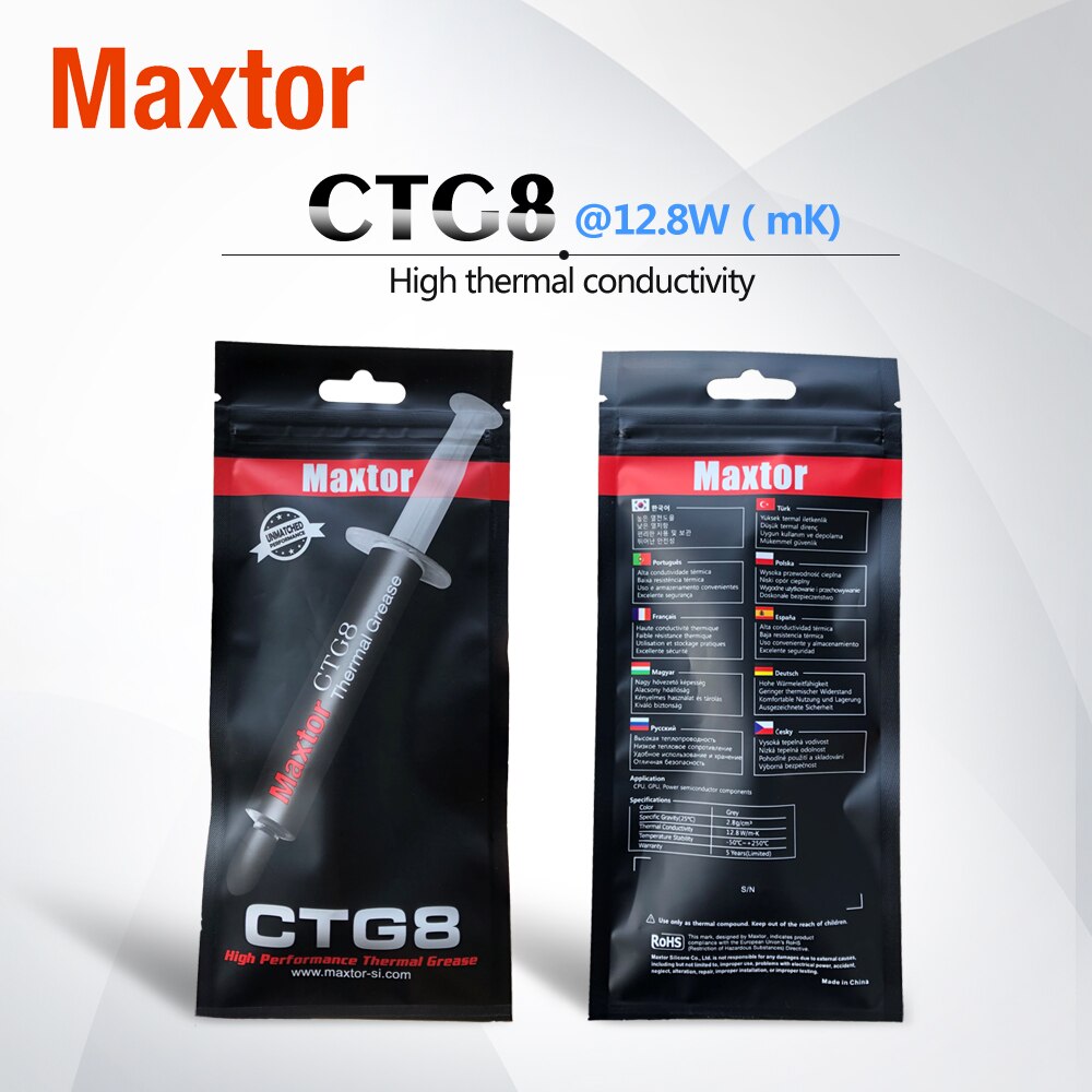Maxtor CTG8 High Performance Thermal Paste mini 12.8W/m-k Laptop PC CPU GPU Cooler Pad Phone Heat Sink Grease