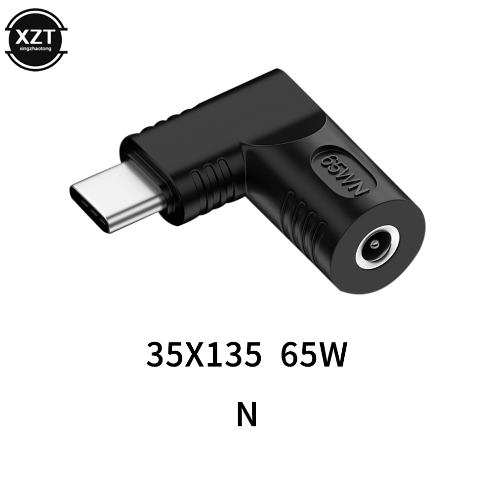 65W USB tipo C macho a DC 4,8*1,7 5,5*2,1 5,5*2,5 conector hembra de alimentación adaptador para ordenador portátil enchufe convertidor para Lenovo Hp Asus: Rosa