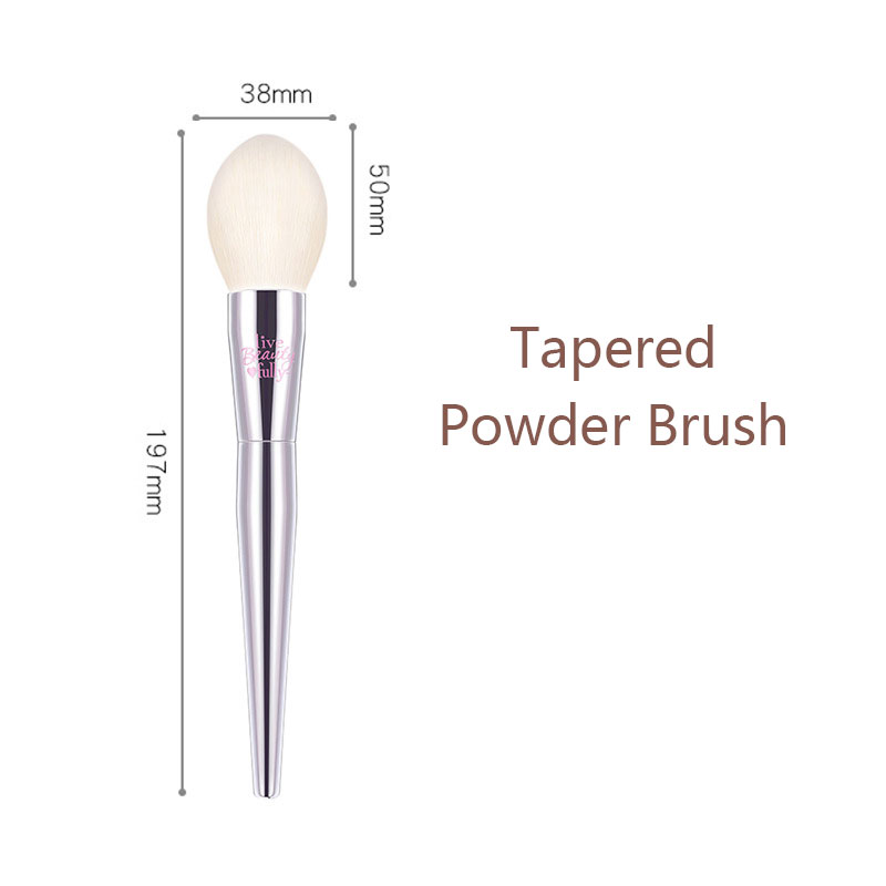 Argent pinceaux de maquillage entièrement fonctionnels de fond de teint poudre fard à joues surbrillance fard à paupières pinceaux de maquillage pour sourcils plats: green