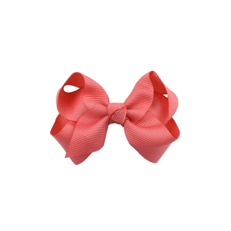 Små hårrosetter med hårspännen för flickor barn mini boutique slät knut band rosett hårnål hår accessoarer band rosett: A16 vattenmelon röd
