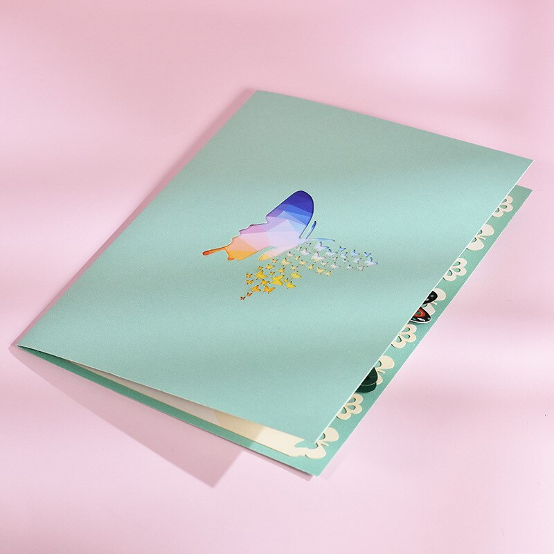 Animal 3D Pop Up Greeting Card With Envelope Flying Butterfly Festival Universal Blessing Message Best Wishes PostCard