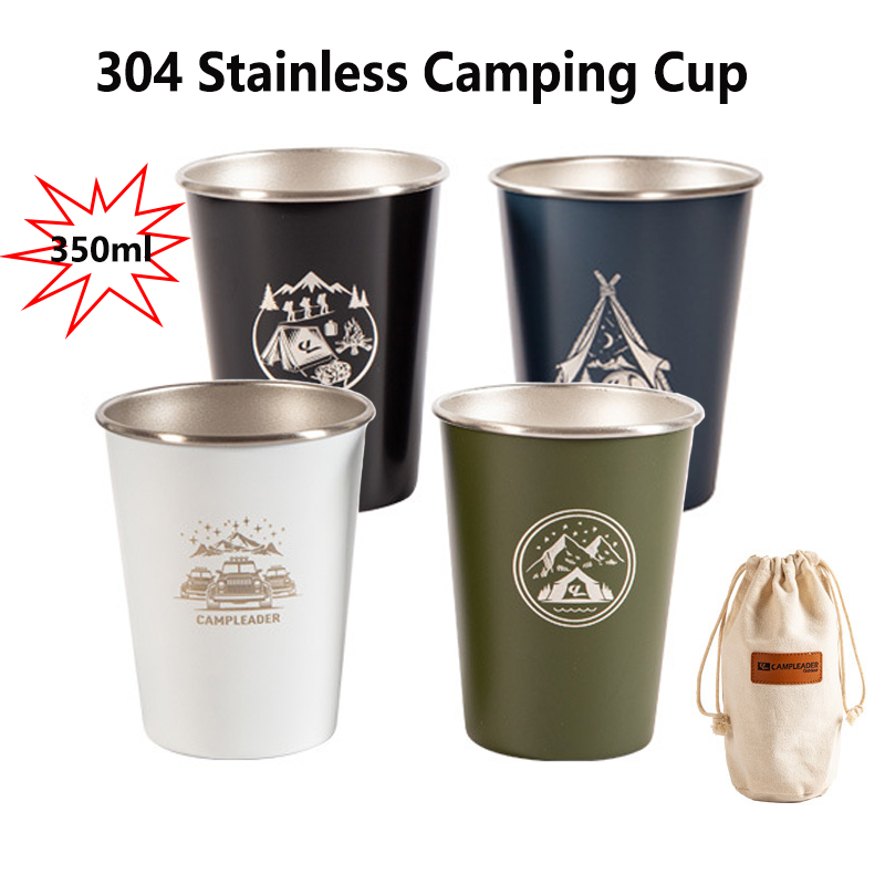 4 Stks/set 350Ml Rvs Metalen Bier Beker Wijn Kopjes Koffie Tumbler Thee Melk Mokken Water Pint Cups Voor outdoor Camping Bbq