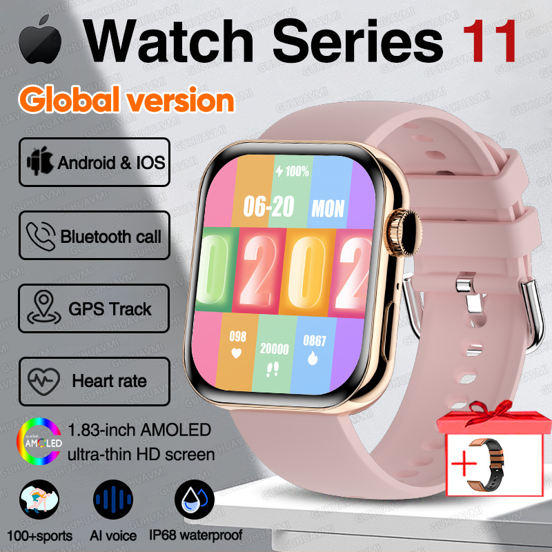 Versione globale Moda NUOVO Orologio Serie 11 Uomo Donna SmartWatch GPS Traiettoria Bracciale HD Bluetooth Chiamata sport Orologio impermeabile: Grigio