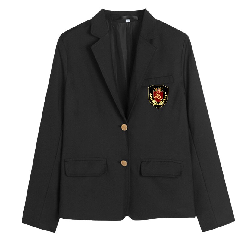 Japanese Korean Graduation DK JK Jacket Girl Boy Blazer Students Black Long Sleeves Suit Coat Women Men School Uniform Cardigan: Women JK Coat / S
