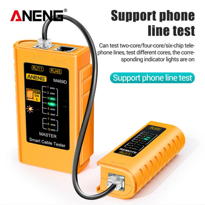 M469D RJ45 Cable Tester Network Cable Tester RJ45 RJ11 RJ12 CAT5 UTP LAN Cable Tester Networking Tool Network Repair