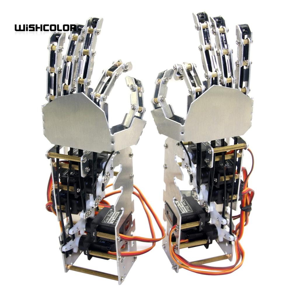 5 dof humanoide femfingers metalmanipulatorarm venstre + højre hånd med  gs9018 servoer til robot diy