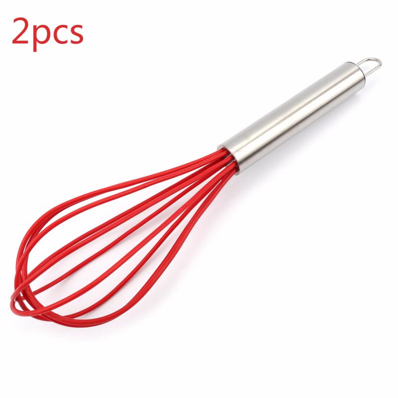1pcs Drink Whisk Mixer Egg Beater Silicone Egg Beaters Kitchen Tools Hand Egg Mixer Cooking Foamer Wisk Cook Blender: 2pcs B