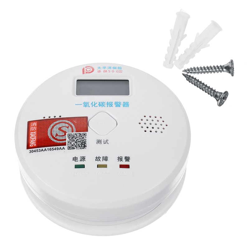Smart co gas røgsensor detektor kulilte forgiftning alarm detektor lcd 80db advarsel høj følsom