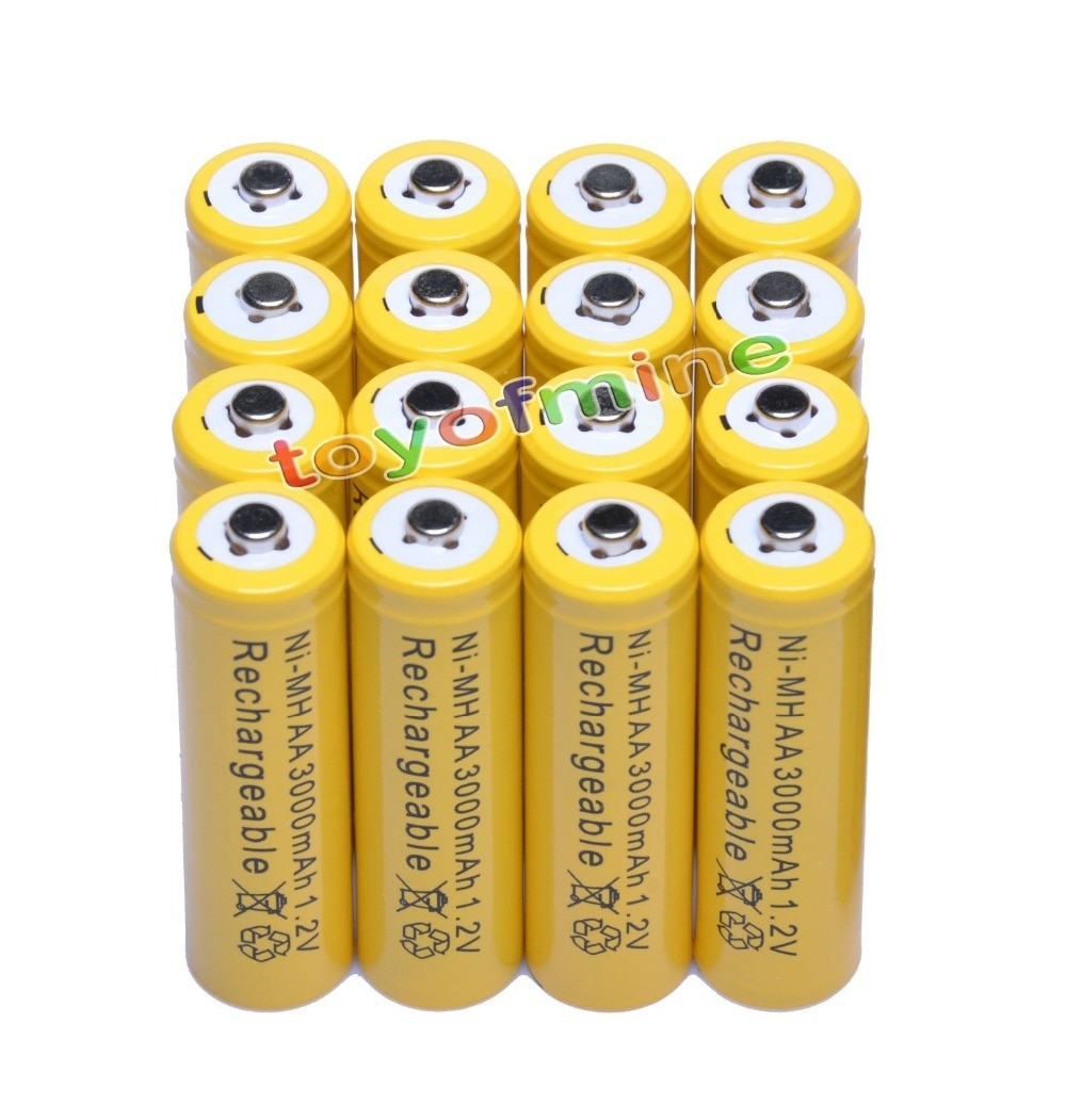 4/8/16/24/30/50/100 pièces AA NI-MH 3000 mAh 1.2 V batteries Rechargeables En Vrac Au Nickel-Hydrure cellules Jaunes pour jouets