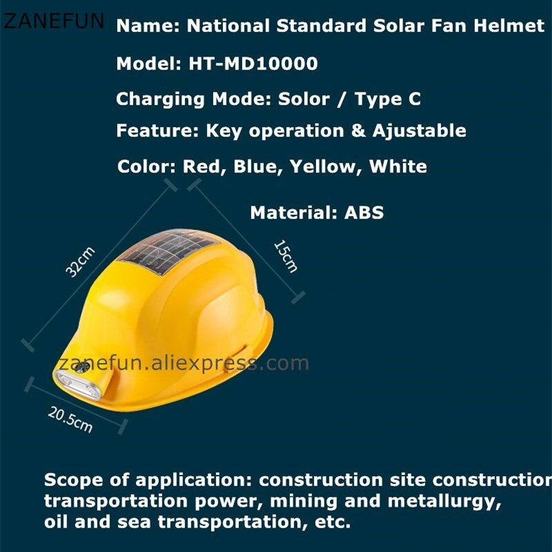 Solar Fan Safety Helmet With LCD Display Light Power Bank Safety Hard Hat Protective Cap Construction Workplace Outdoor Working