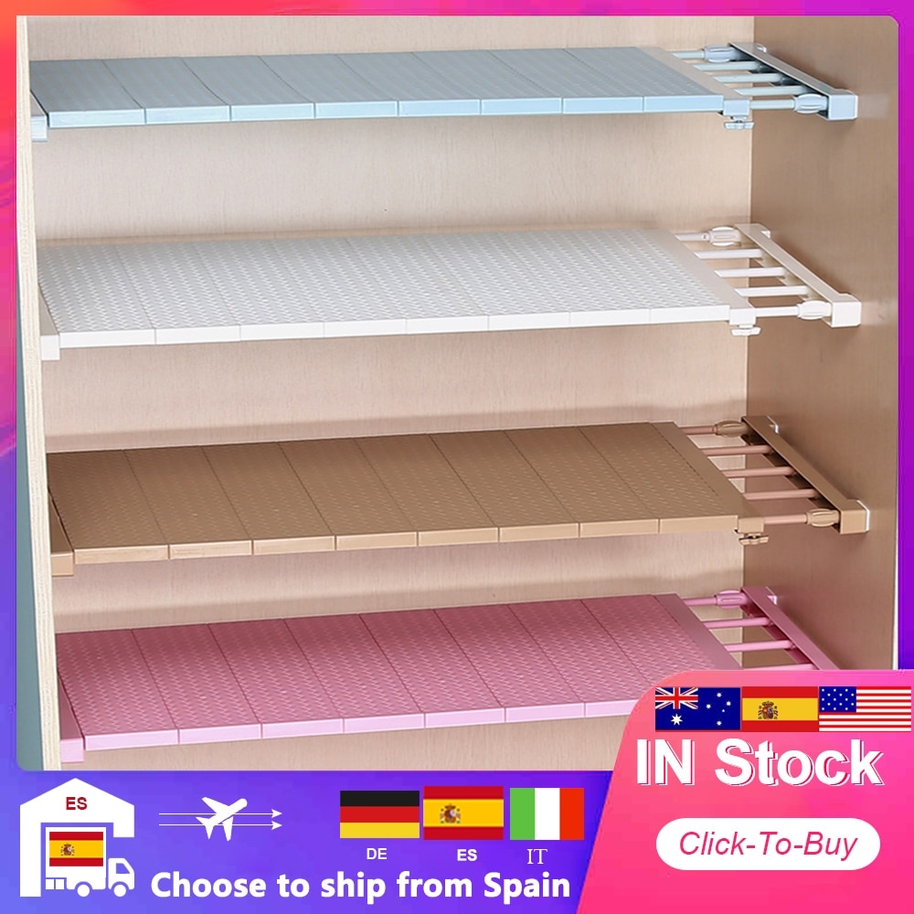 Organizer Storage Shelf Wall Mounted DIY Kitchen Rack Space Saving Wardrobe Decorative Shelves Cabinet Holder Adjustable Closet