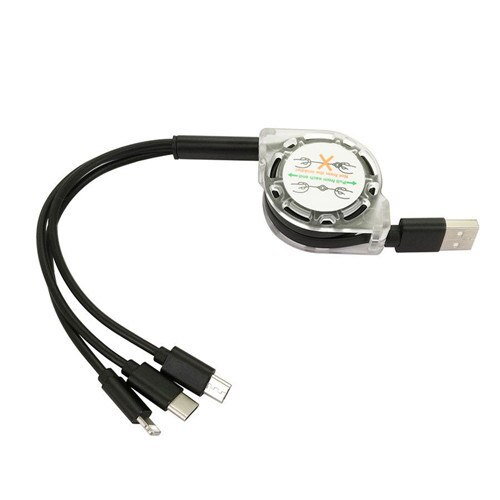 3 in 1 intrekbare multi-usb-oplaadkabel, micro-usb-type c-snoer, mobiele telefoonoplader, multifunctionele verlengkabel, datakabel: Au