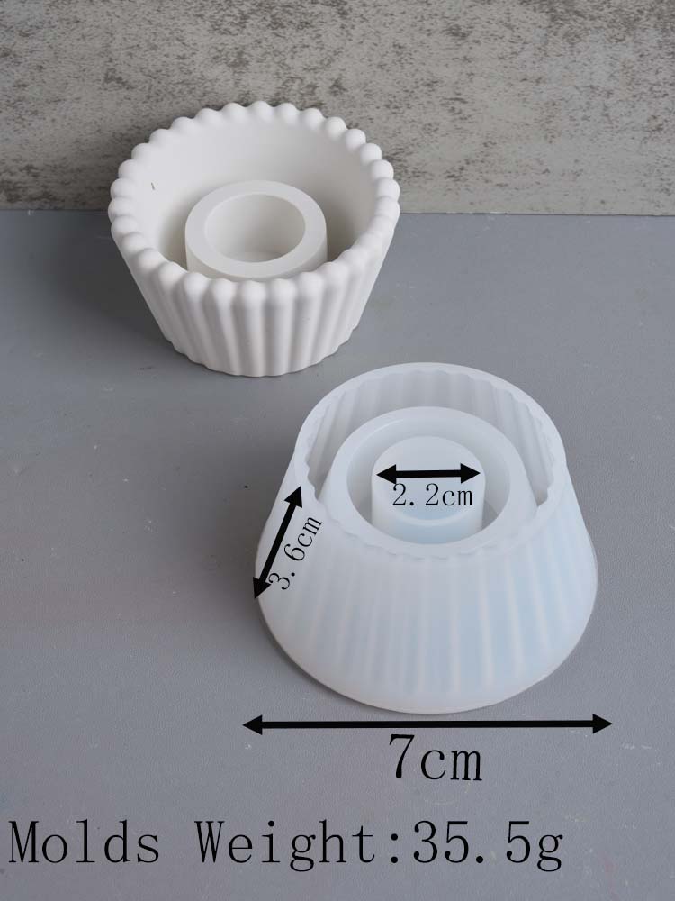 Portavelas con forma de estrella, molde de silicona para manualidades, candelabro redondo con forma de corazón, moldes de fundición de resina de yeso, decoración del hogar, artísticos: Verde claro