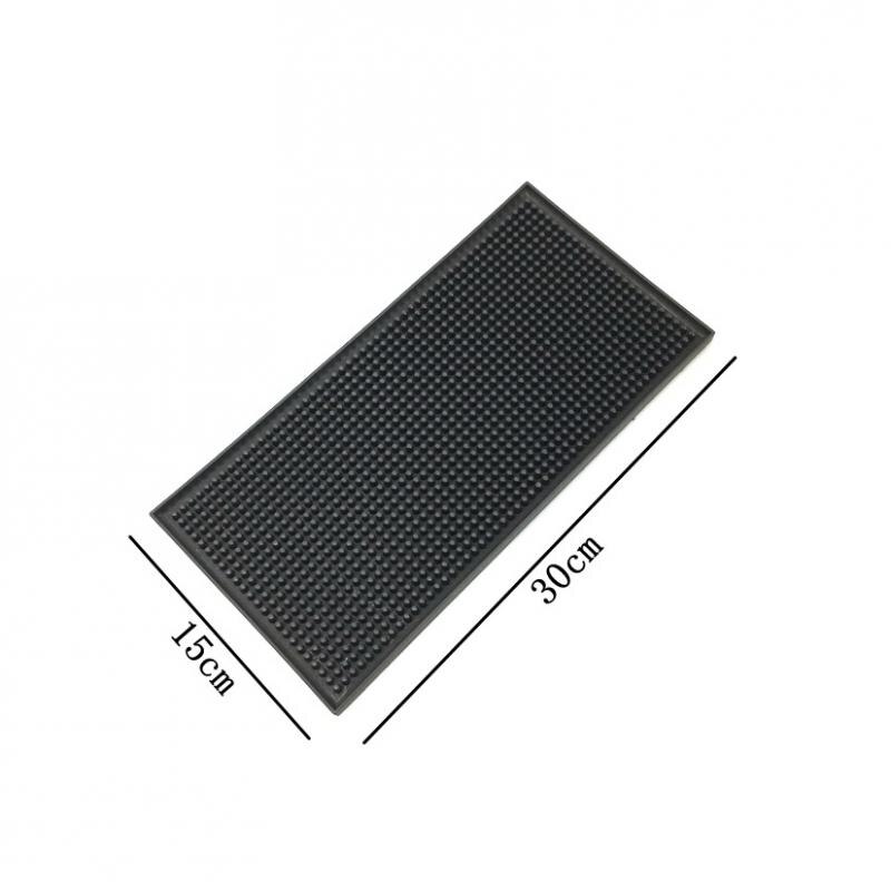 2pcs Black Rubber Beer Bar Runner Spill Mat For Home Pub Cafe Party 30x15cm
