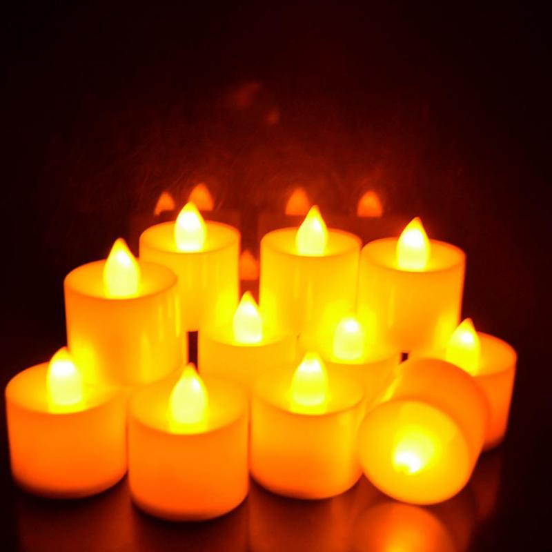 Casa lámpara de velas LED vela plástica forma de luz LED fliker sin llama para la boda/vacaciones
