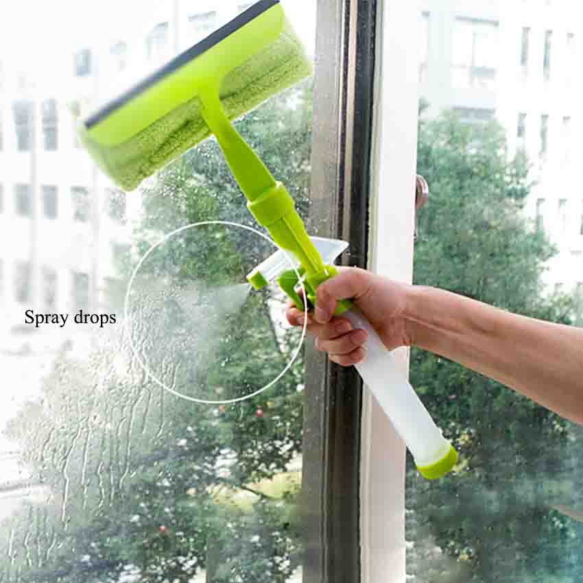 Multifunctionele Spray Water Glas Vegen Schoner Dubbelzijdige Veeg Venster Glasschraper Cleaner Borstel Thuis Cleaning Borstels Gereedschap
