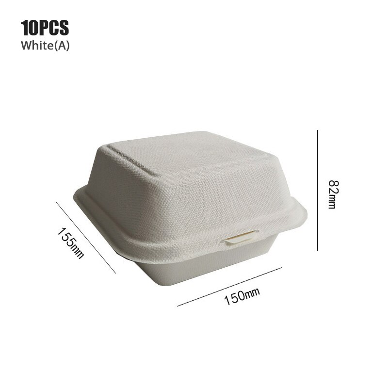 10PCS Disposable Bento Lunch Box Baking Cake Food Containers Dessert Bento Box Disposable Food Containers Disposable: WA