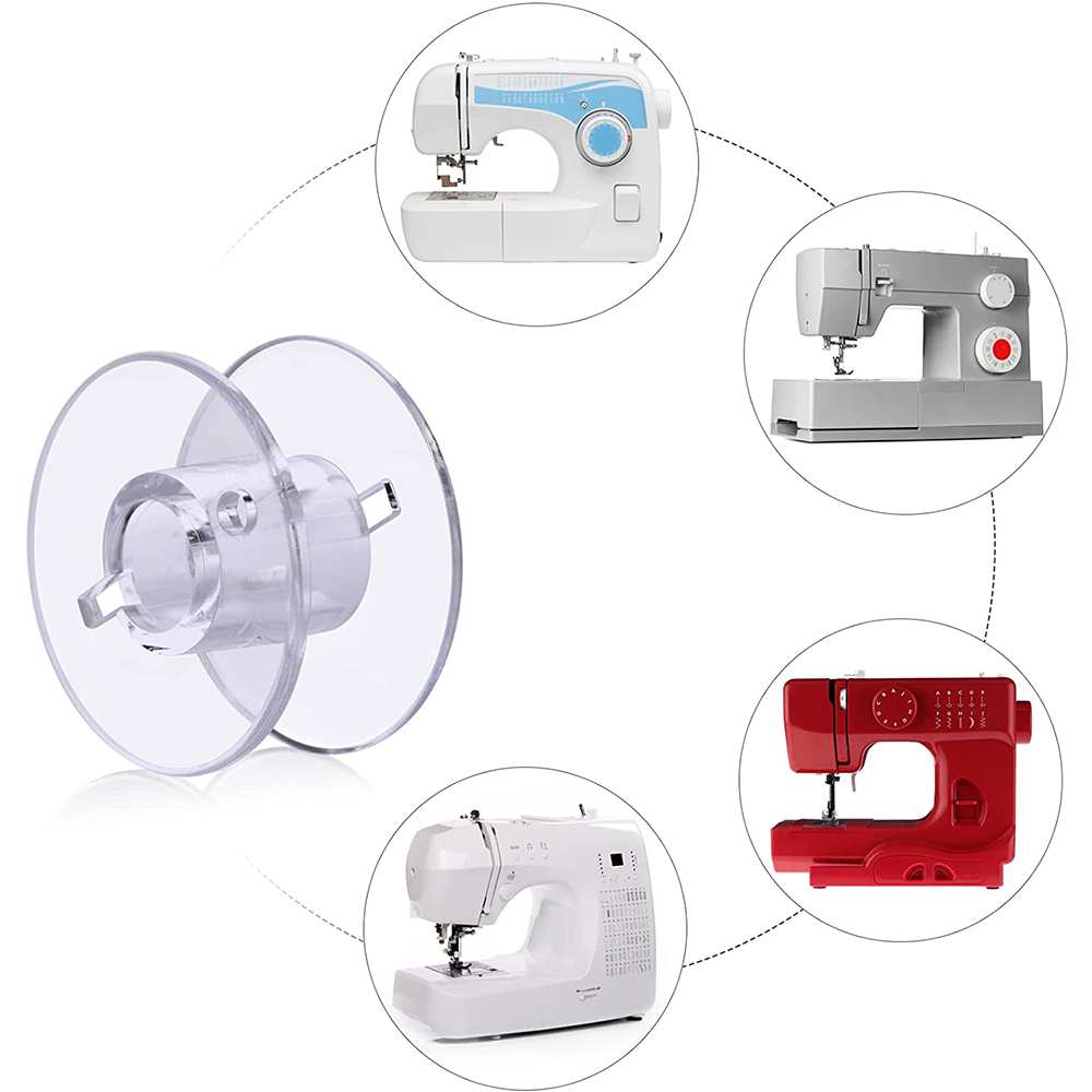 Bobinas transparentes para máquina de coser, 10-50 Uds., para bricolaje, bordado acolchado, bobinas de plástico, carretes de bobina vacíos, herramientas de costura