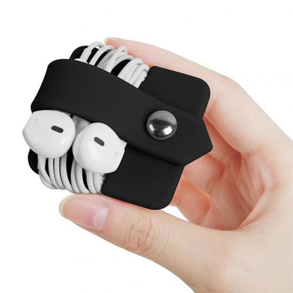 Silikon Telefon Kabel Veranstalter Kopfhörer Kabel Veranstalter Kabel Manager Kopfhörer Ohrhörer Halfter Kabel Wickler Schwarz Grün
