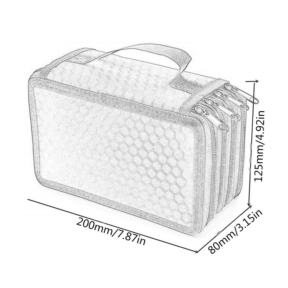 Effen Kleur Vierkante Potlood Tas Art Opslag Pen Gordijn 72 Gat Schets Borstel Kleur Potlood Zak Poreuze Etui