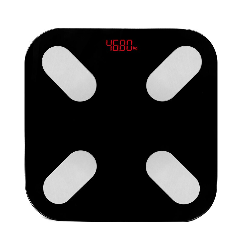 Bluetooth Bathroom Scale BMI Floor Body Scales LED Digital Smart Weight Scale Body Fat Composition Analyzer Scales: black