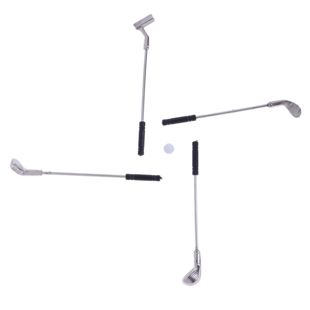 Miniature 5 Pieces Golf Kit For 1/12 Dollhouse Garden Life Scenes Room Items