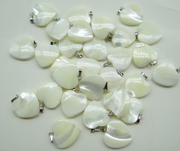 12pcsNatuurlijke Parelmoer Shell liefdevolle hartvorm hangers zoutwater parelmoer 20mmJewelry making Kettingen DIY Craft Voor A1