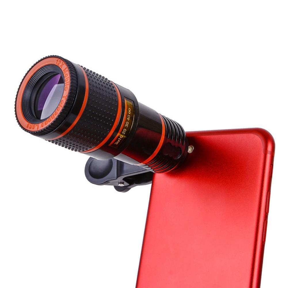 Universele 12X Zoom Hd Telescoop Tele Mobiele Telefoon Camera Lens Met Clip