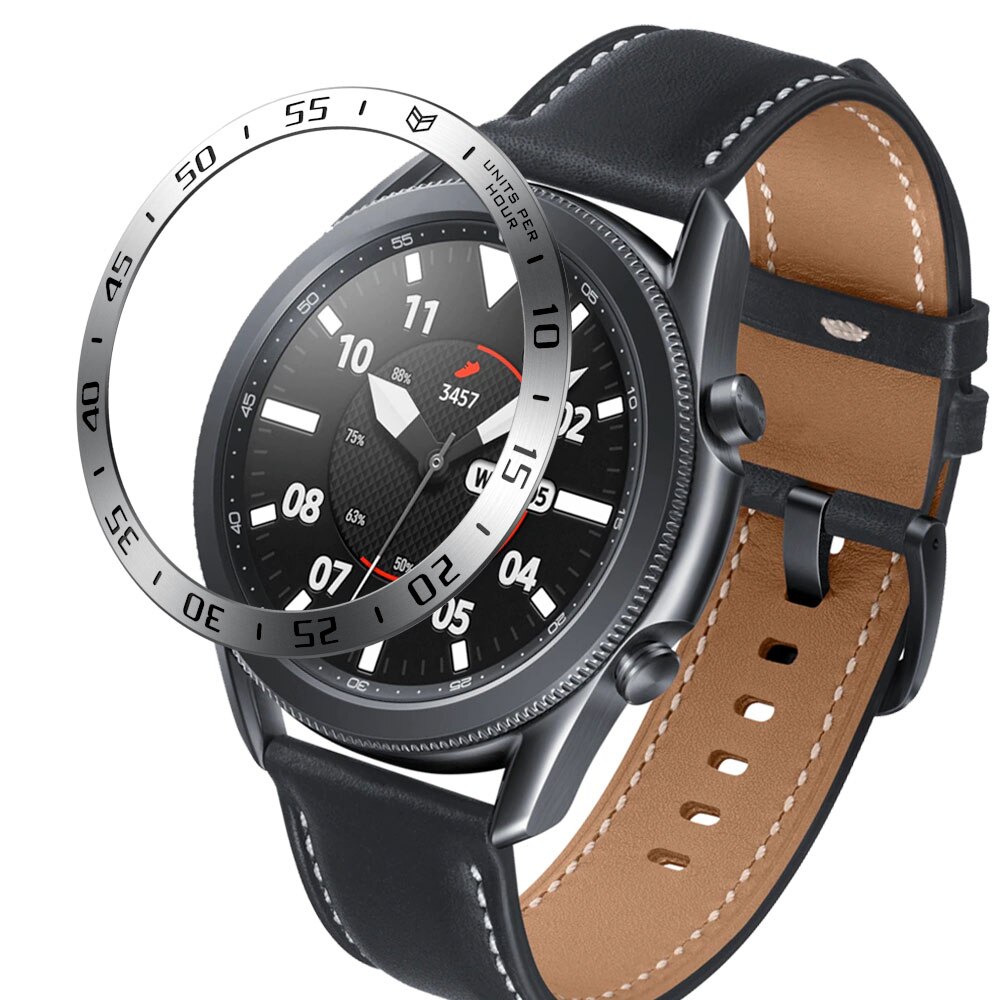 Galaxy watch 3 bezel ring 45mm 41mm for samsung galaxy watch 41mm 45mm bezel loop rustfritt stål deksel støtfanger anti riper: Sølv b / Galakse klokke 3 41mm