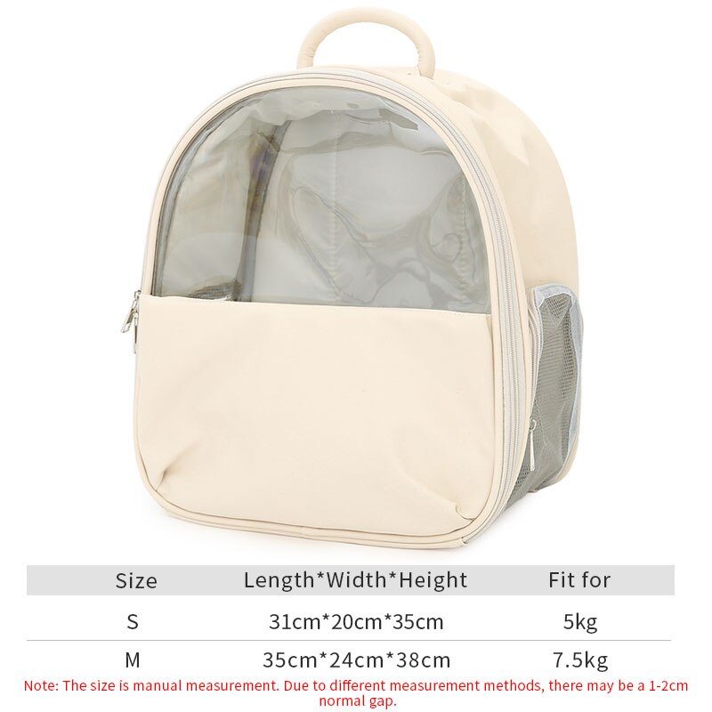 Hoopet Kat Carrier Rugzak Ademende Transparante Reizen Outdoor Schoudertas Kleine Hond Chihuahua Draagbare Toeristische Dierbenodigdheden: S